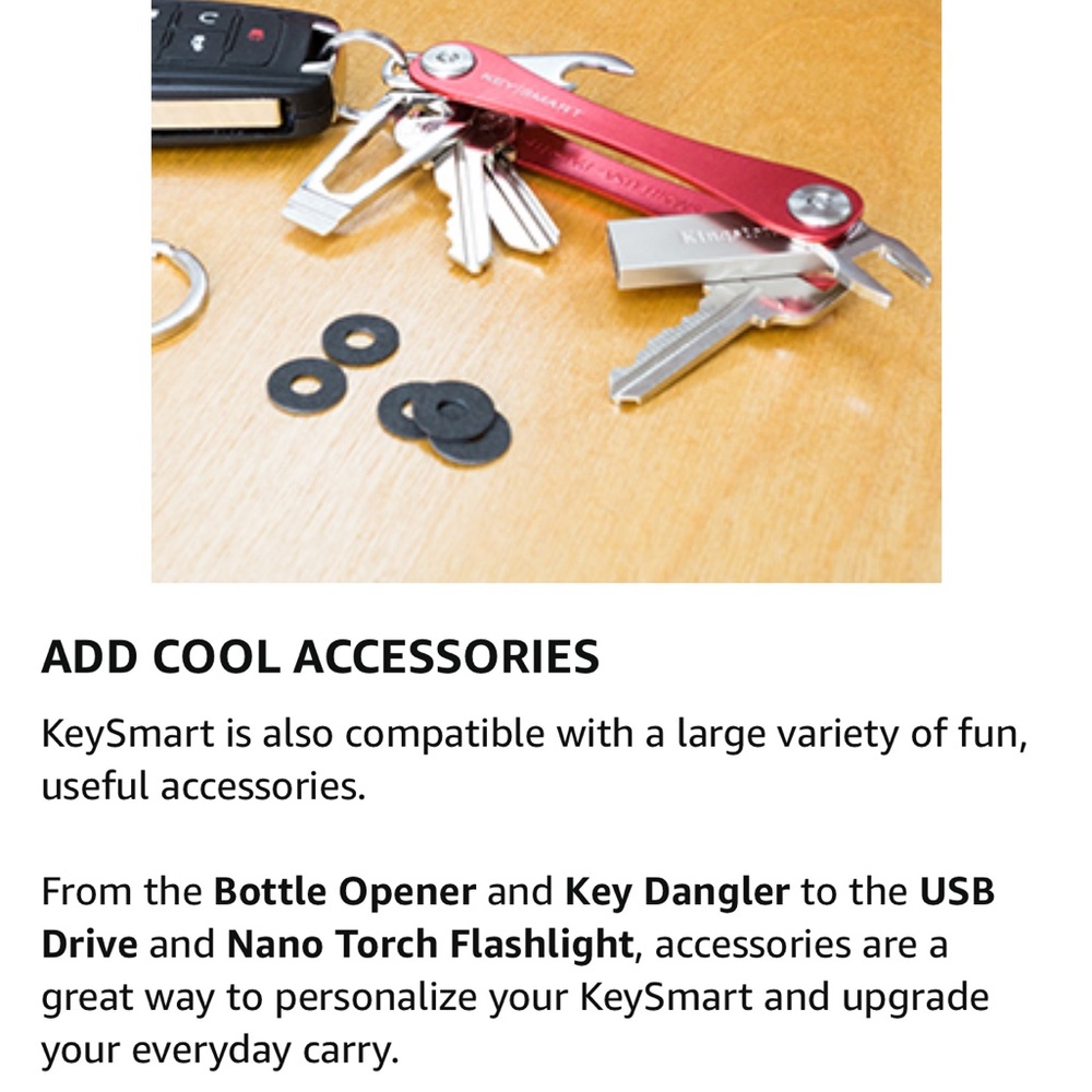 Key Smart Compact Key Holder + 4 Accessories/Color Red & Silver - Picture 9 of 14